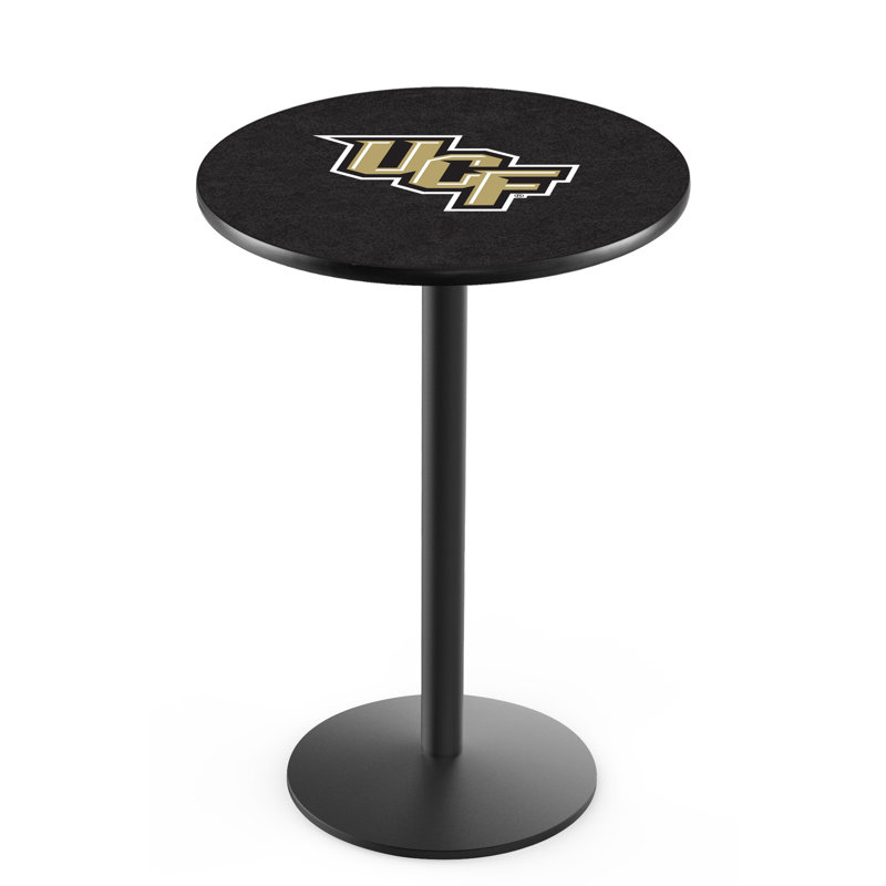 Round Metal Base Dining Table, Black Wrinkle, University of Central Florida