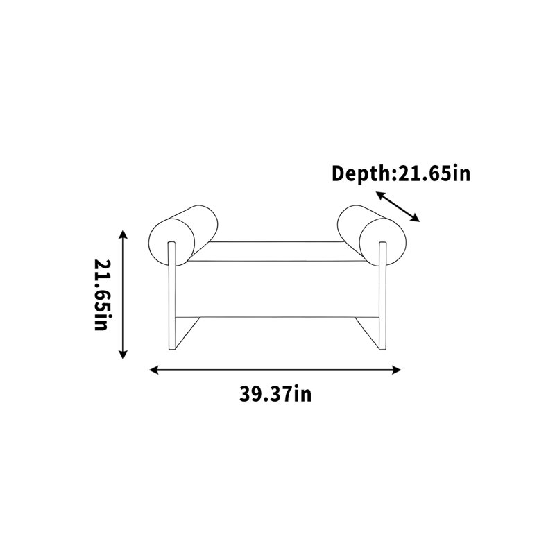 Linquist, H 21,65 po x l 39,37 po x P 21,65 po