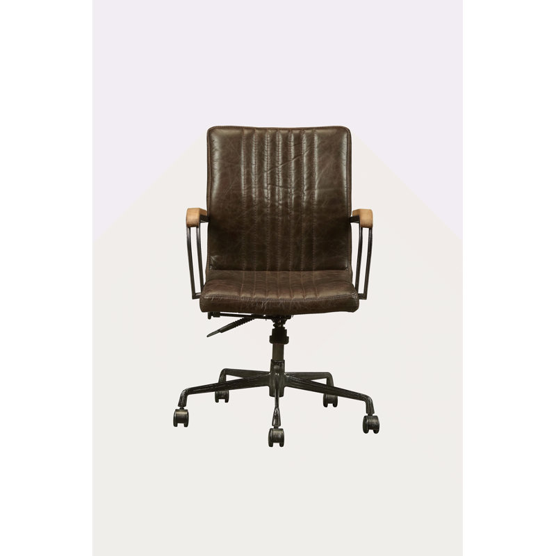 Chaise de bureau pivotante chocolat Distress