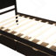 Lit plateforme avec rangement, 2 tiroirs avec roulettes, structure simple-2049140389