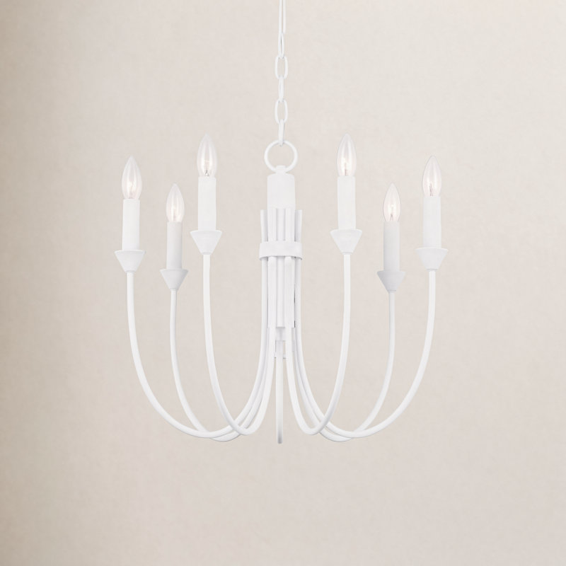 Cate 7 - Light Chandelier, Gesso White