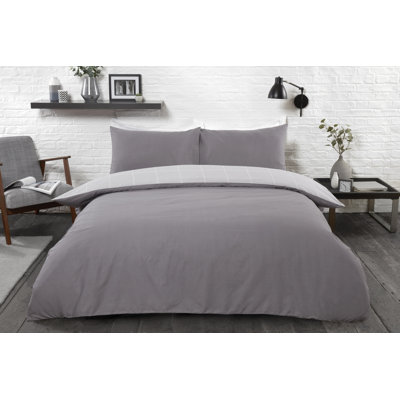 Clementi Cotton Blend Chequered Duvet Cover with Pillowcases Included