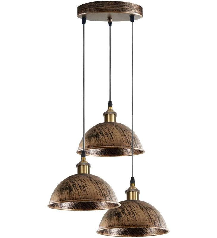 3 - Light Brushed Brass Dome Pendant