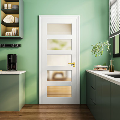 Preassembled Frosted Glass French Door
