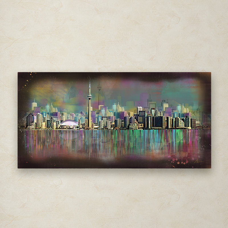 "Toronto" par Imelde, reproduction d'art sur toile tendue, H 12 po x l 24 po x P 2 po
