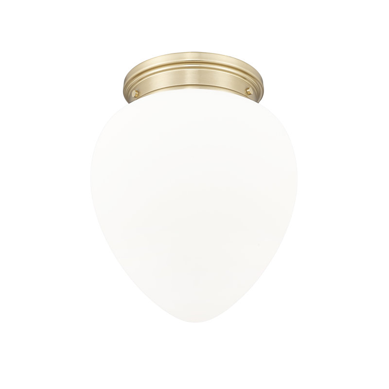 Jevone Glass Flush Mount, 15" H x 12.5" W x 12.5" D, Modern Gold