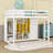 Wood Loft Bed With Wardrobe, Shelves And Cabinet-1131868679-1131868676