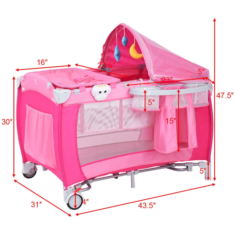 Panier Moïse pliable, Rose