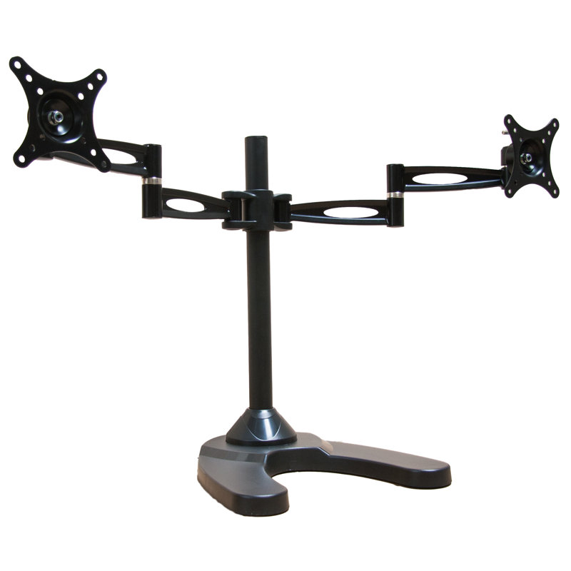 Dual Arm Freestanding Monitor Stand Height Adjustable 2 Screen Desk Mount