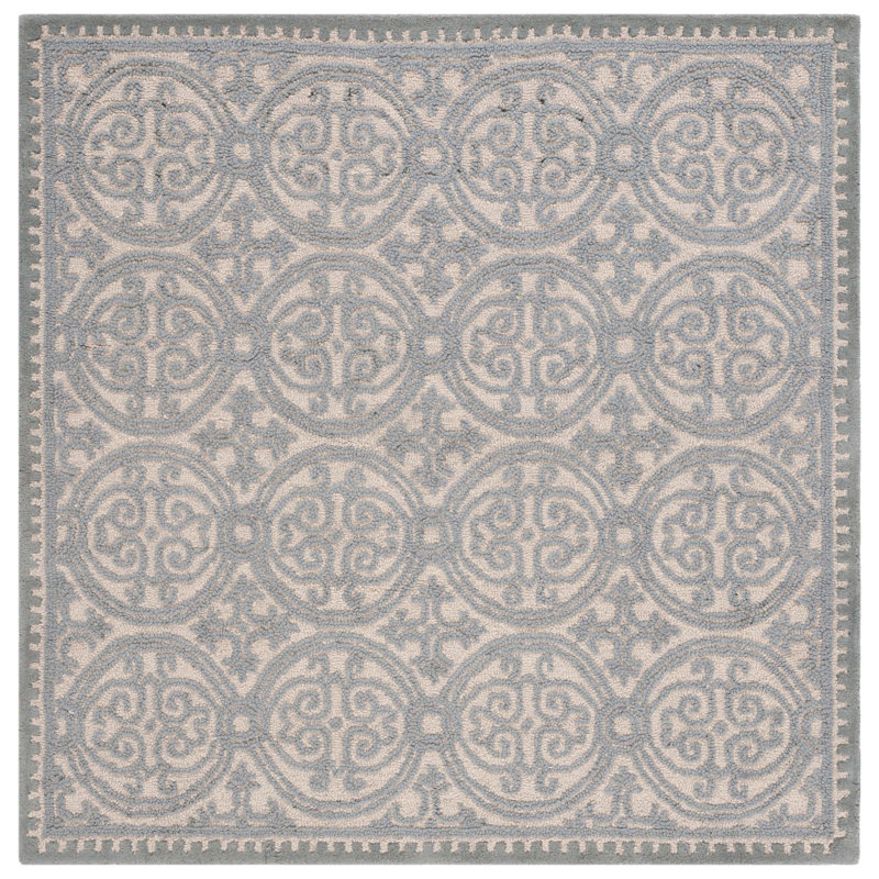 Sadik Cambridge Hand Tufted Wool Geometric Rug, Square 6'