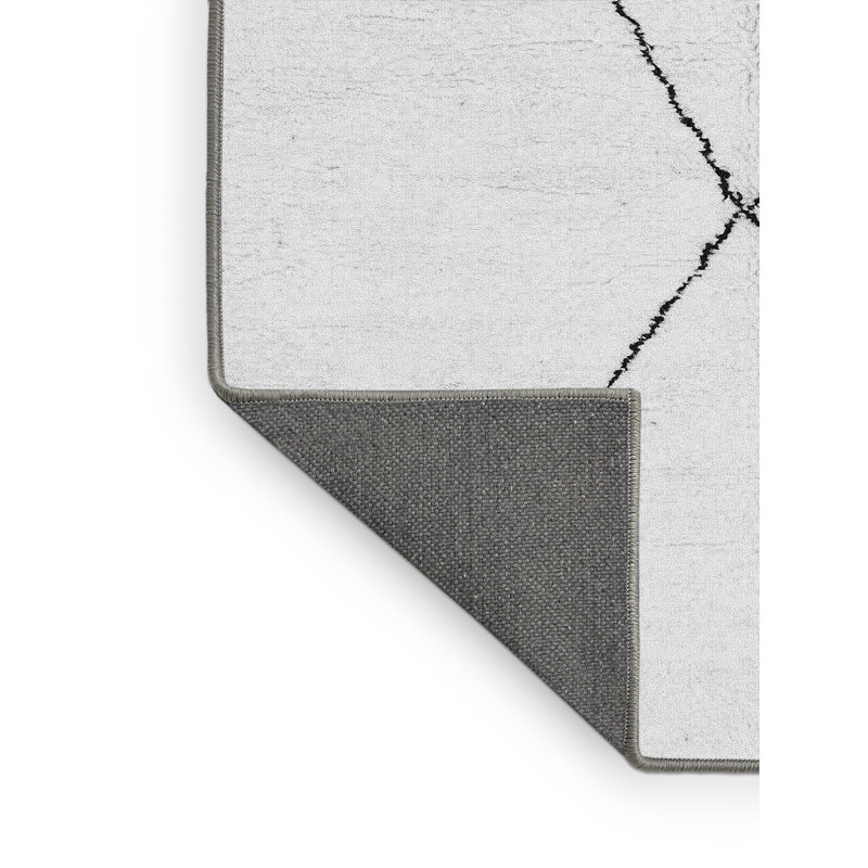 Tapis gris abstrait rectangulaire fabriqué à la machine 7 pi x 9 pi Burgener