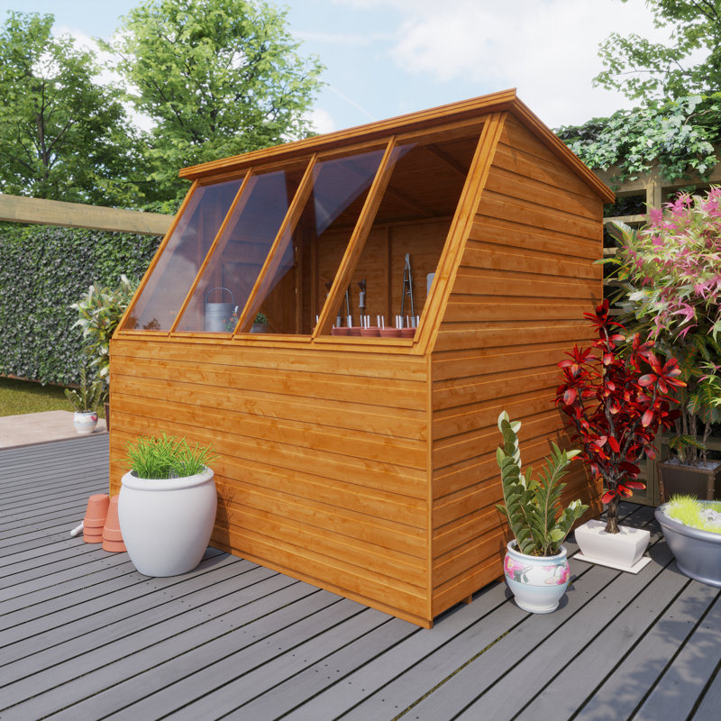 Solid Wood Shiplap Pent Garden Shed, 6ft. W x 8ft. D