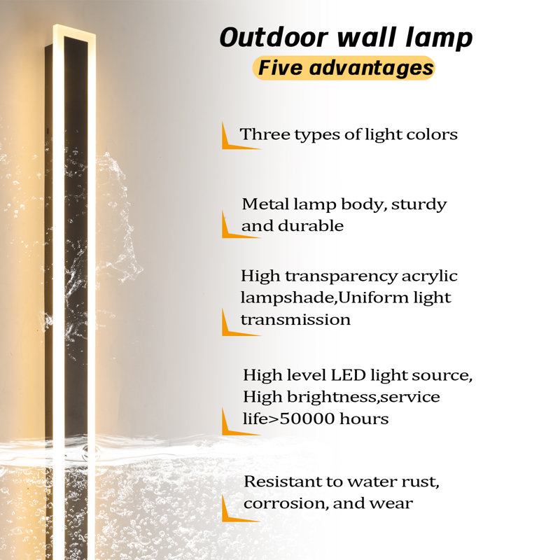 Modern Outdoor Wall Sconce LED Dimmable Outdoor Wall Lights IP65 Waterproof Outdoor Sconces Wall Lighting for Porch Garage