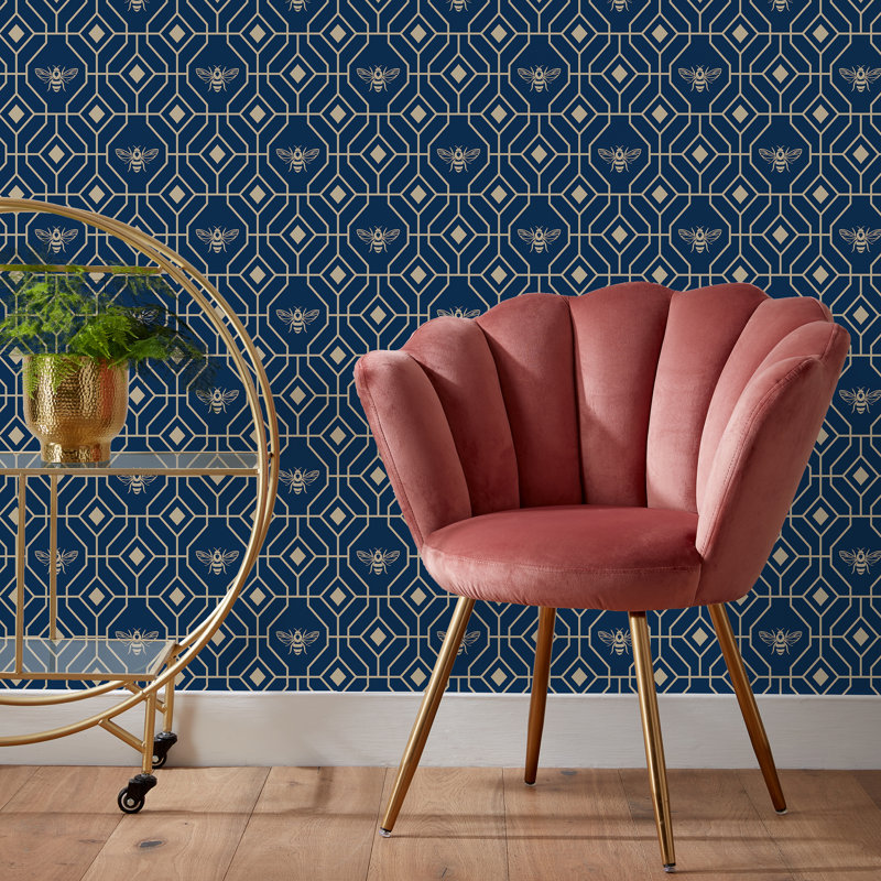 10m L x 52cm W Matte Wallpaper Roll, Dark Blue