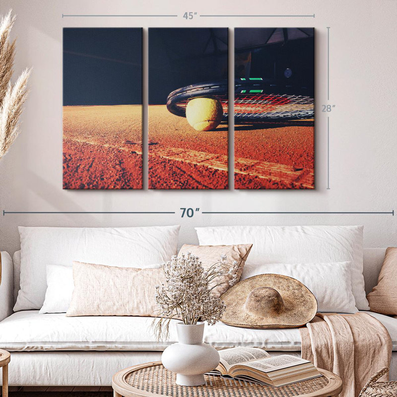 «Tennis Sport» sur toile, H 28 po x l 45 po x P 1,25 po