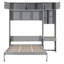 Grand lit escamotable mural avec bureau, armoire supérieure et tablettes de rangement, lit pliant peu encombrant-569408245-569408243