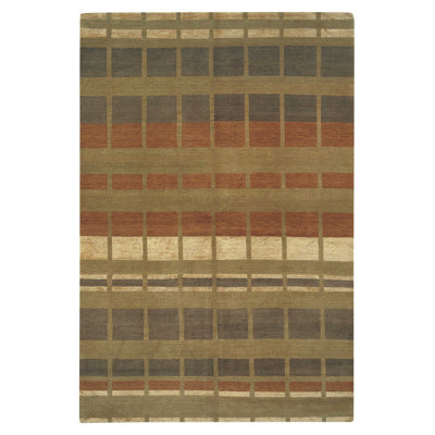 Geometric Area Rug in Beige/Brown/Green