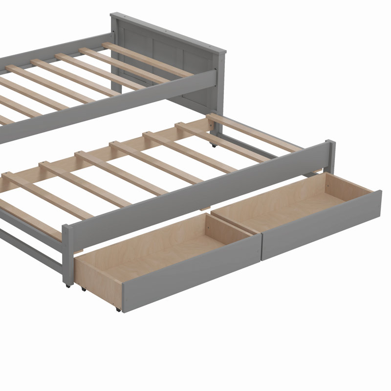 Lit simple avec rangement, Gris