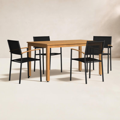 Anautica 59" Eucalyptus Patio Dining Set