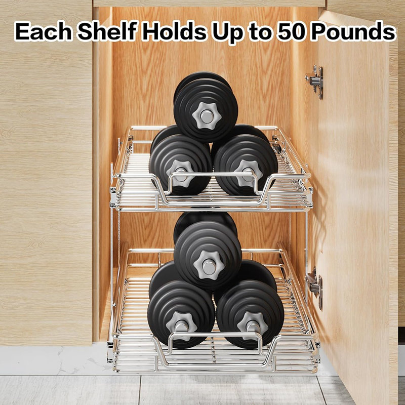 Pull-Out Shelf & Drawer Organizer – Slide-Out Pantry Storage Basket Available In Multiple Sizes