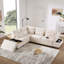 Canapé-lit modulaire en L de 107 po avec canapé-lit, accoudoirs réglables, charge USB et de type C et repose-pieds à rangement libre, idéal pour les salons et les appartements, revêtement en chenille-870785909
