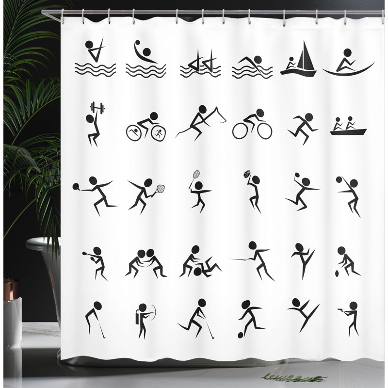 Shower Curtain with Hooks Included, 75"H x 69"W