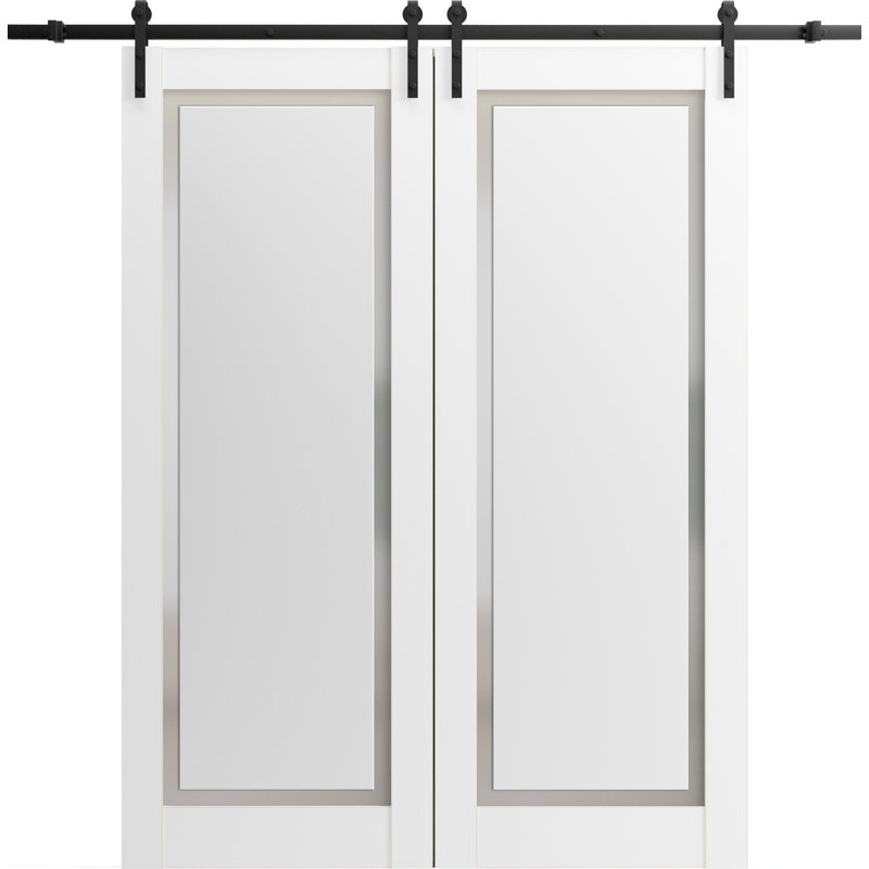 Portes de grange en bois givré Planum, 72 po x 96 po
