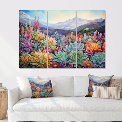 «Green Succulent Desert Charm I», ensemble d'art mural sur toile