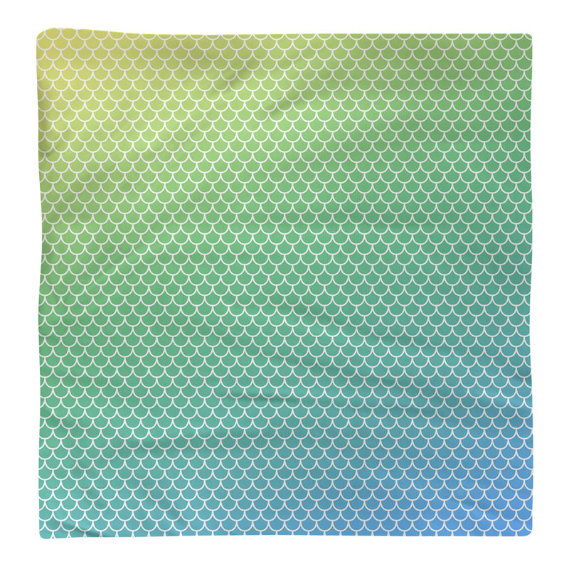 Serviette de coton à balances sirène, H 0,1 po x l 22 po x P 22 po, Jaune-vert / bleu, Sergé de coton
