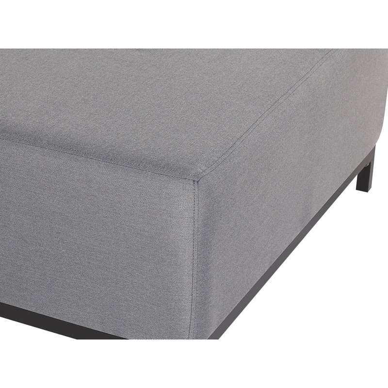 Myaree Upholstered Outdoor Ottoman, Grey