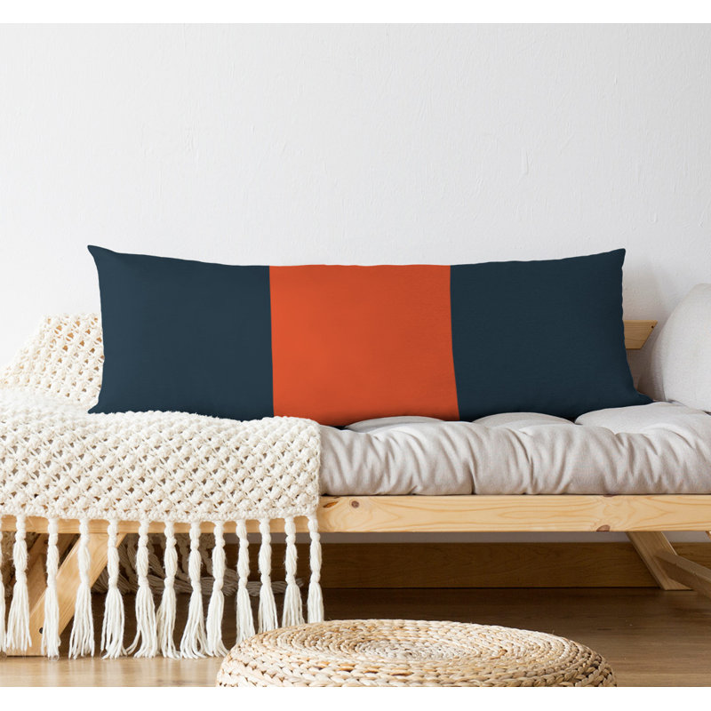 Polyester Medium Pillow, Navy and Orange