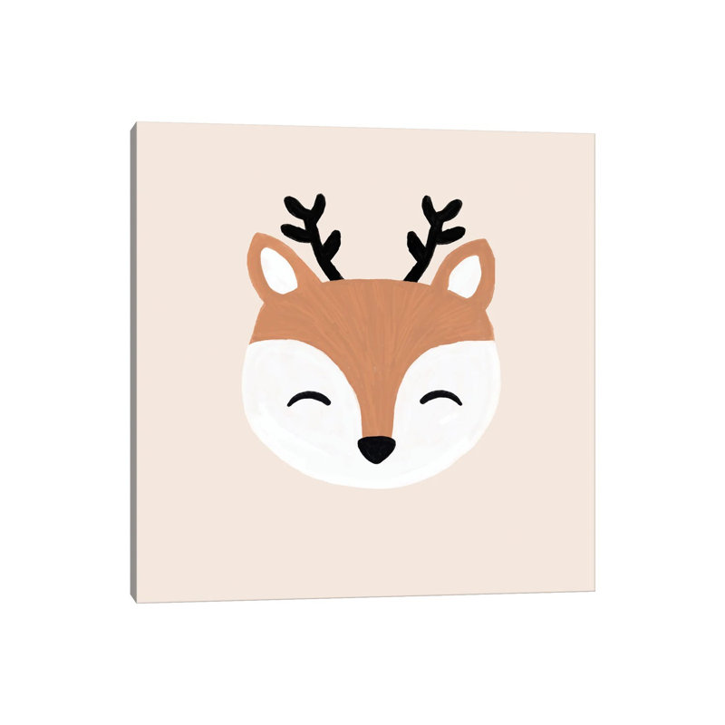 Blush Deer - Wrapped Canvas Print, 93.98 cm H x 93.98 cm W x 1.91 cm D