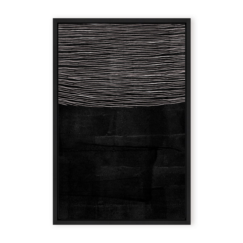Abstract Blackened Line by  - Picture Frame Painting on Paper, 48" H x 32" W x 1.125" D, Framed Print, Gold