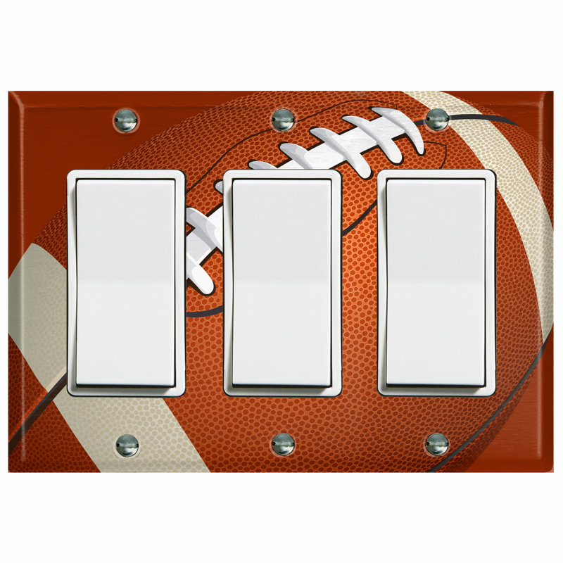Football Kids Room Sports Game 3 - Gang Toggle Light Switch Standard Wall Plate