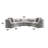 Ivria Gray Boucle Sectional Sofa W/9 Pillows