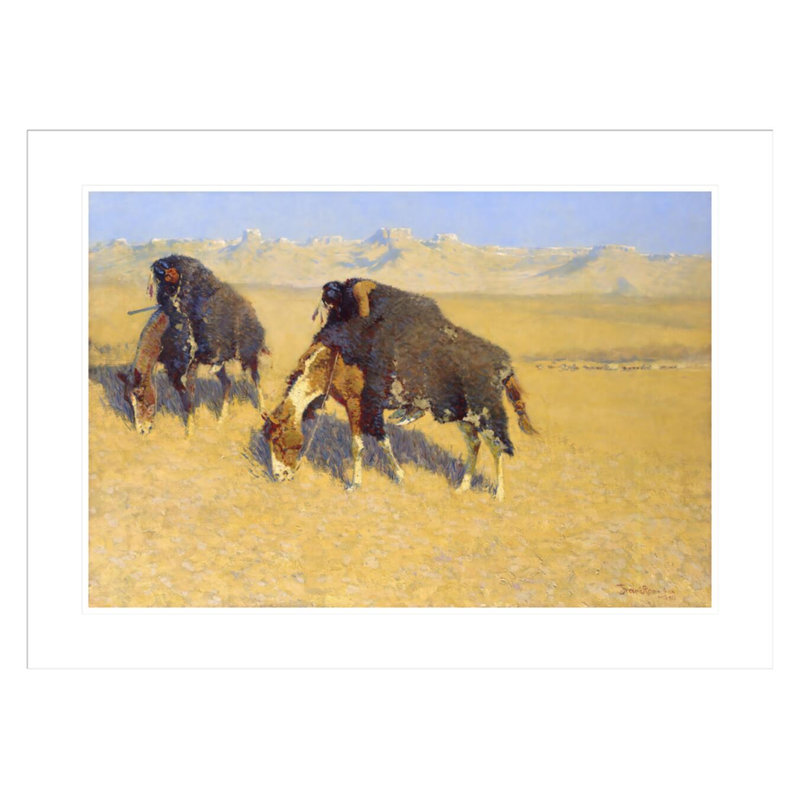 «Indians Simulation Buffalo» par Frederic Remington, impression giclée sur cadre, H 21,87 po x l 29,5 po