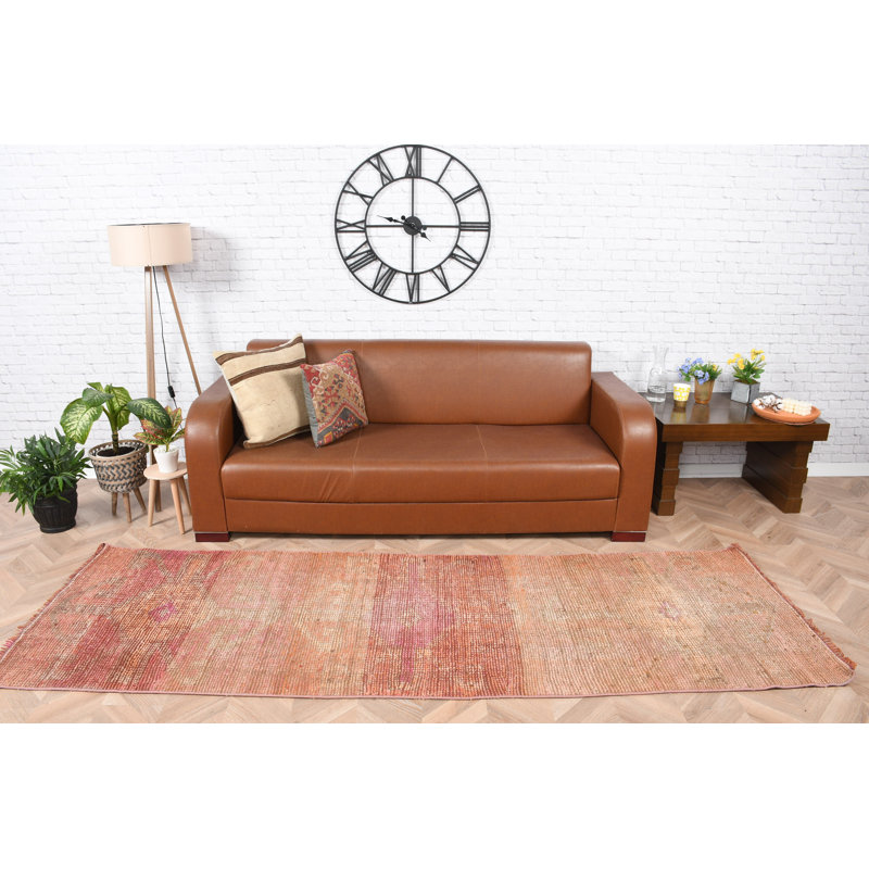 Tapis de couloir turc fait à la main dans des tons terreux pour un décor de couloir anotolien Boho