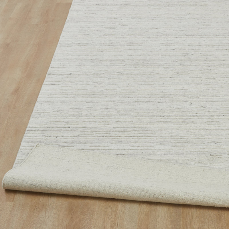 Luxe Wool Area Rug, Rectangle 3'6" x 5'6", White/Ivory