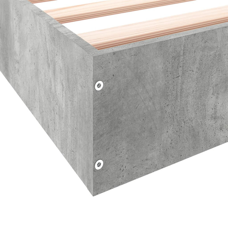 Vidaxl Bed Frame Concrete Grey, European Double (140 x 200cm)