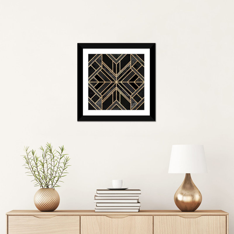 «Black Marble Dream» par Elisabeth Fredriksson, reproduction sur toile tendue sur châssis, H 16 po x l 16 po x P 1 po, Blanc