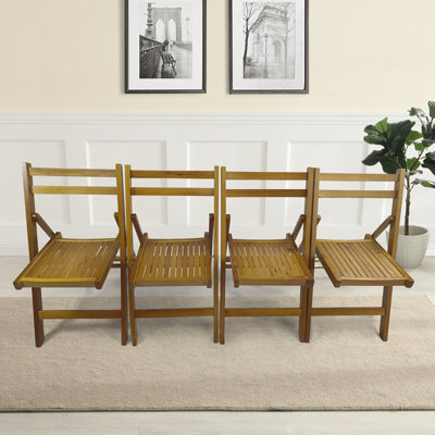 Furniture Slatted Wood Folding Special Event Chair