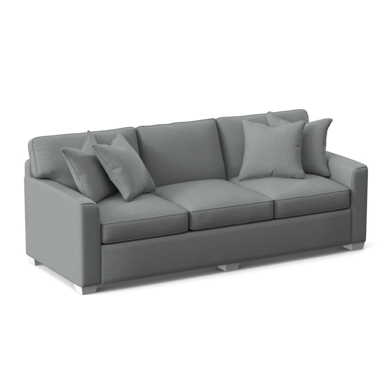 Frye 93'' Upholstered Sofa, Light Blue Performance Fabric; 0851-55, Frost White