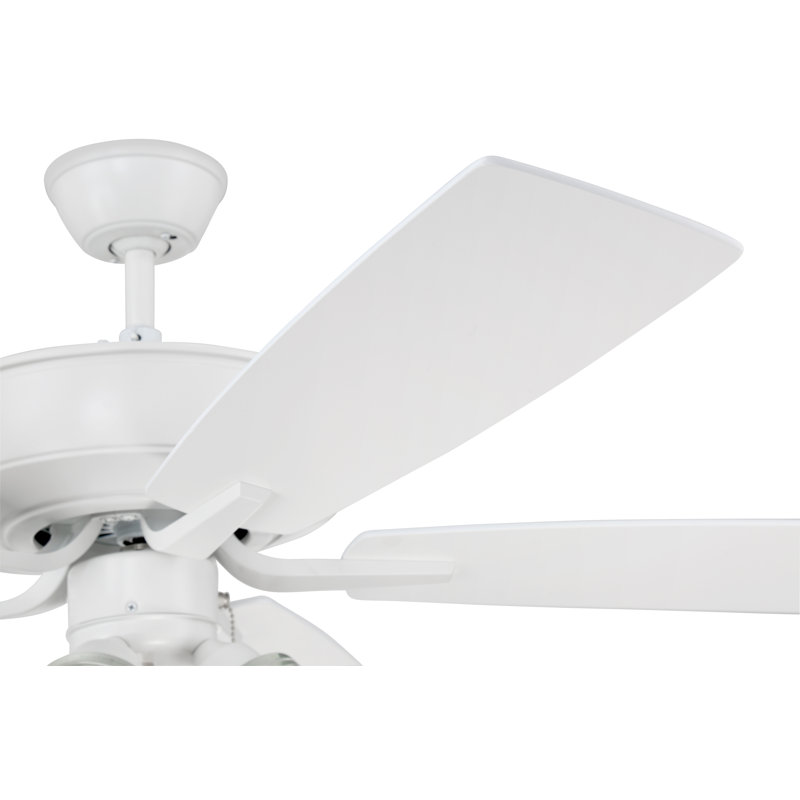 52'' Ceiling Fan with Light Kit, White