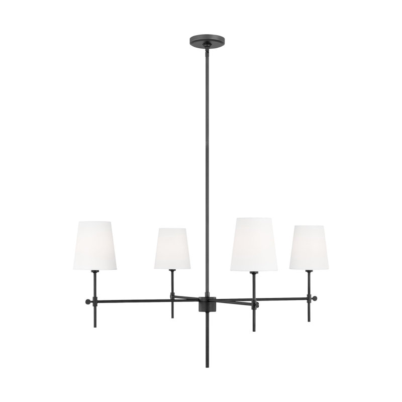 Baker 4 - Light Chandelier, Midnight Black, 18.13" H x 36" W x 36" D, No