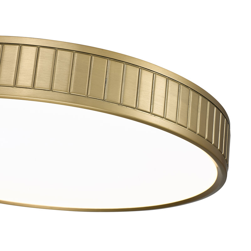 Plafonnier encastré 1 lumière Chardey en noir mat, Or moderne, H 3 po x l 20,5 po x P 20,5 po