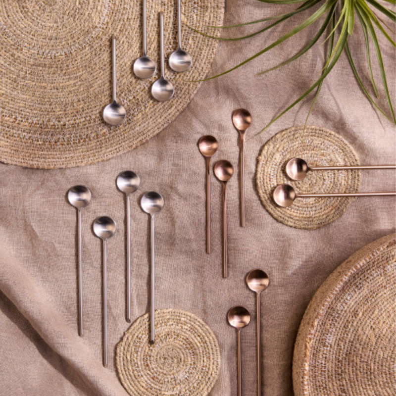 Thin Stainless Small Spoons, set of 4