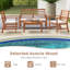 Ensemble de conversation de patio en bois d'acacia pour 4 personnes avec coussins Schlenker-1770400628