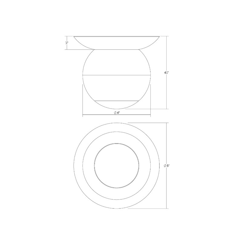 Hemisphere 1 - Light LED Flush Mount, Natural Anodized