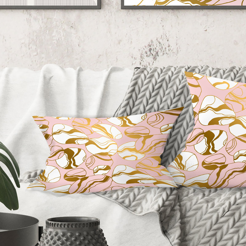 Coussin Golden Marble II - Mid-Century Modern