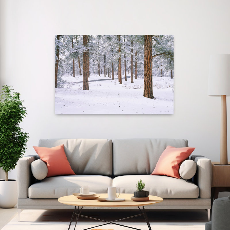 Neige recouverte d'arbres dans une forêt, parc national du Grand Canyon, Arizona, États-Unis, H 40 po x l 60 po